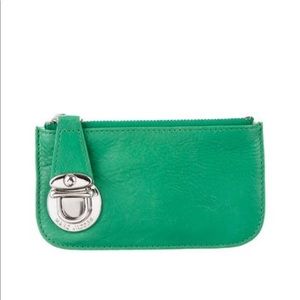 Marc Jacobs key pouch in green leather.